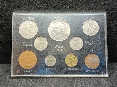 Elizabeth II Year Set 1965 including the 1965 Churchill Crown in a Hard Case.