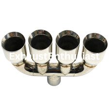 Quad Exhaust Tip Center 2.50 Inlet 3.50 X 15.00 Outlets Stainless Steel 304 New