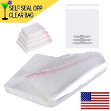 100pcs Resealable Clear Bags Plastic Opp Cello Merchandise Poly Bags Any Size
