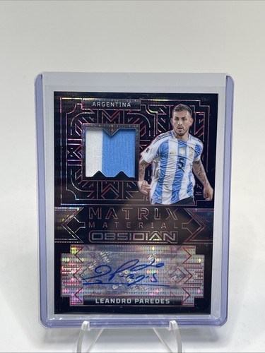 Fútbol de obsidiana Panini 2024-25: material de matriz LEANDRO PAREDES/18 automático