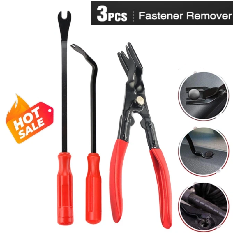 3-Piece Auto Trim Clip Remover Tool Set – Pliers For Door Panel Fasteners & Retainers