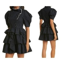 ULLA JOHNSON Linnea Puff Sleeve Ruffle Minidress Size 6