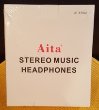 New Sealed Bluetooth Black Aita AT-BT822 Hands-Free Calls Stereo Heaxphones