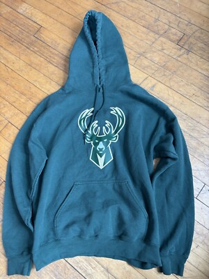Nba Brand Milwaukee Bucks Green Sweatshirt Pullover Bucks Logo Mens M 