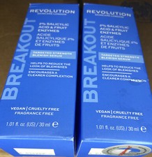 Lot 2 REVOLUTION Skincare London Breakout 2 Salicylic Acid Fruit Enzymes Serum