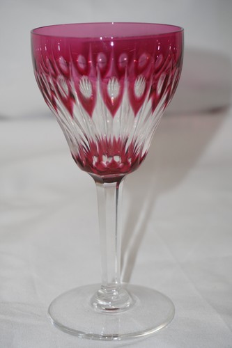 Val St Lambert Zermatt Rose Red (1) Wine Glass, 5 1/2" (G45) - Picture 7 of 14