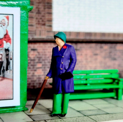 OO GAUGE POSH LADY REISE FIGUR HANDBEMALT VORKRIEG - NACHKRIEG 20ER-50er JAHRE