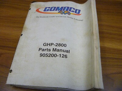 #ad Gomaco Model GHP 2800 Slipform Paver Parts Catalog Manual P N 905200 126 xz $127.60
