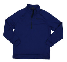 Nike Mens Solid Blue Long Sleeve Mock Neck Dri-Fit 1/4 Zip Fleece Pullover L