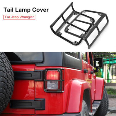 2pcs Rear Light Guard Tail Lamp Cover for Jeep Wrangler JK & Unlimited 2007-2017