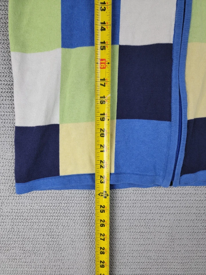 Alia zip-up sweater size Petite large casual knit short-sleeve color block - Image 3 of 4