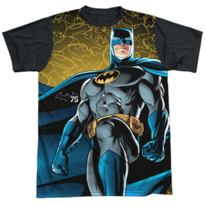 Batman 75 Glow Adult Halloween Costume T Shirt (Black Back), S-3XL