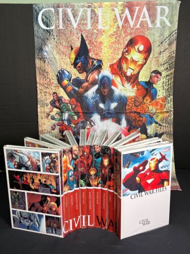 ๐ฅ BRAND NEW MARVEL CIVIL WAR 11 HARDCOVER BOOK BOX SET W/O SLIPCASE OOP RARE ๐ฅ
