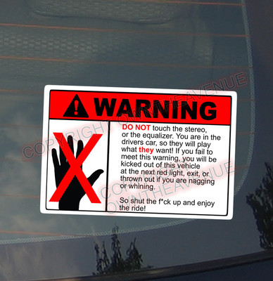 x2 / Two Pack of WARNING DON'T TOUCH JDM Vinyl Sticker Decal Drift Euro Race