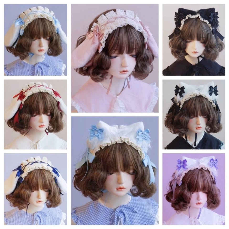 Hair Clip Cat Ears Headband Lace Lop Ear Rabbit Headwear Lolita