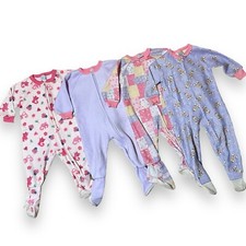 Vintage 2T Sleeper One Piece Footed Pajama Footie Vintage Pink Purple Girls Lot