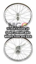 16 Inch Steel Front Back Wheel Wheels Rim 28 Spoke Chrome
