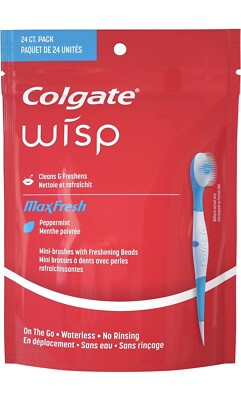 Colgate Max Fresh Wisp Disposable Mini Toothbrush - Peppermint, 24 Count