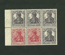 Germany Scott #100C Booklet Pane MNH European Stamps Deutsches Reich