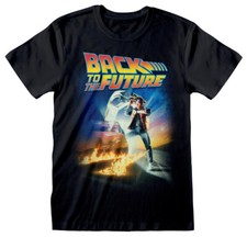 Image of Back To The Future Poster Black T-Shirt OFFICIAL