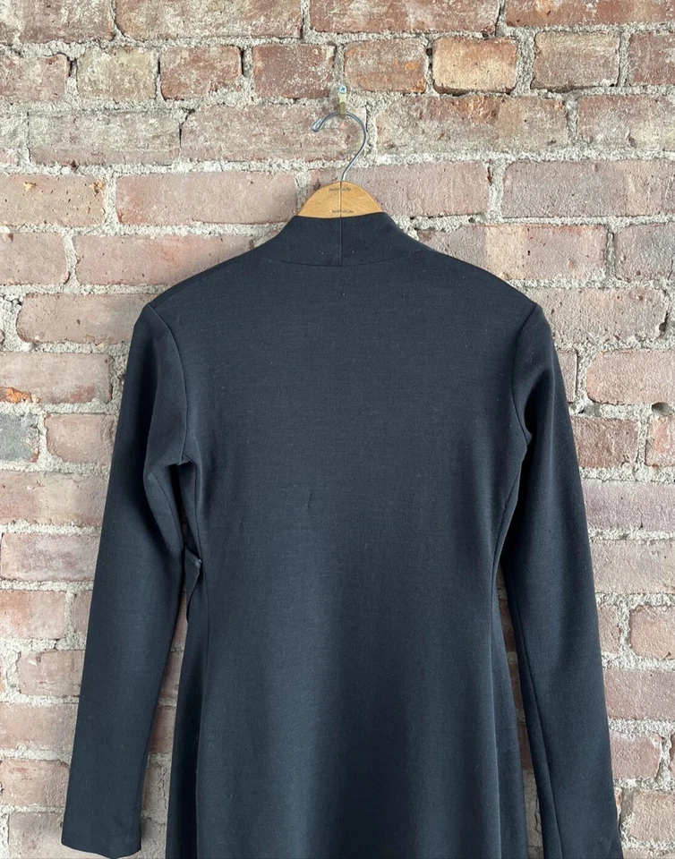 Cárdigan largo vintage Isaac Mizrahi para mujer, talla pequeña, negro 100 % lana EE. UU. 80’s Foto 4 de 4