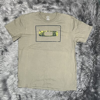 Vintage Oakley T Shirt Green Center Logo Y2K Tee Distressed XL | eBay