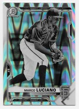 2021 Bowman Chrome Draft MARCO LUCIANO  Black & White RAY WAVE Refractor