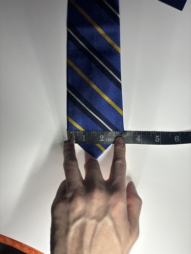 Polo Ralph Lauren Boys Necktie NEW Blue Striped Repp Tie 50” X 3” 100% Silk - Picture 6 of 8