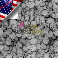 19"x38" Hydrographic Film Hydro Dipping Water Transfer Black Skull Skeleton #13