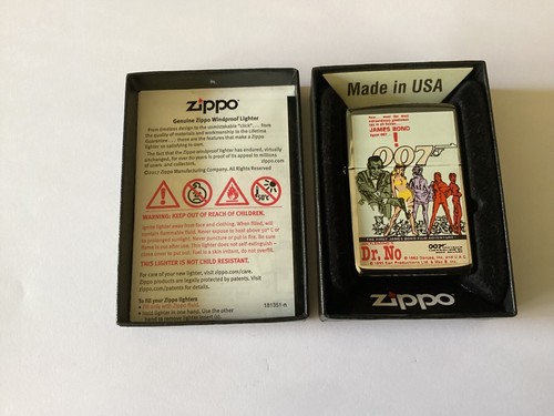 ZIPPO 1996 DR. NO JAMES BOND 007 MOVIE POSTER LIGHTER MIB NEVER STRUCK RARE 1996 - Picture 5 of 8