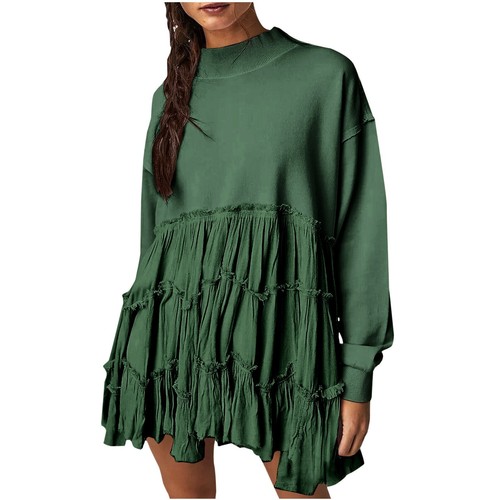 Fisoew Women's Fall Oversized Sweatshirt Casual Waffle Knit Long Sleeve Crewneck Split Pullover Tunic Tops - Product Details