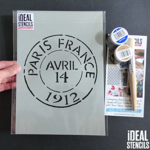 Schablone Französischer Stil Paris Poststempel Vintage Shabby Chic Möbel Dekor