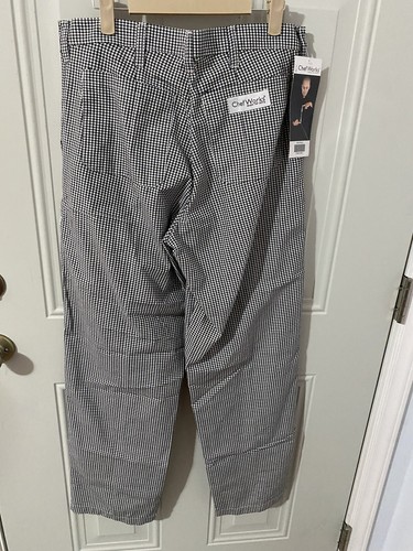 Chef Works Pants Size 30” Black White Nwt P36 - 第 6/11 張圖片
