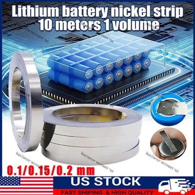 CAREJOY 10M Pure Nickel Plate Strip Tape Sheet For DIY Li 18650 Battery Spot Weld ToolUS