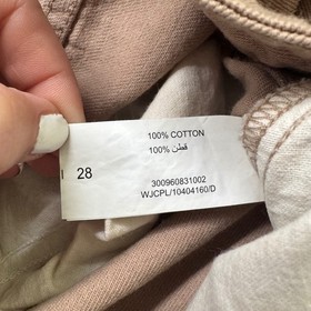 NUON Womens Tan Khaki Wide Leg Cargo Pants High Waisted Cotton Utility Size 28