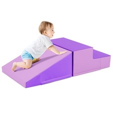 Kids Soft Play Foam Climbing Blocks Set with Hook & Loop Fasteners Purple