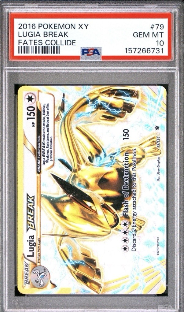2016 POKEMON XY FATES COLLIDE #79 LUGIA BREAK PSA 10