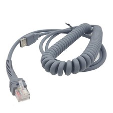 Durable USB Cable for Symbol LS2208 Barcode Scanner, 9ft Coiled Type A to RJ48