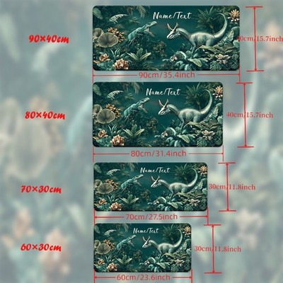 40*90cm1pc Customize Name Text, A dense jungle scene Pattern HD Printed Pad for