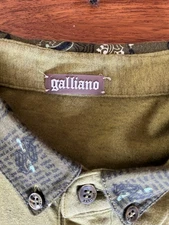 John Galliano Green Men’s Polo Shirt
