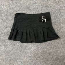 Unknown Skirt Womens Size L Black Pleated Buckle Mini Y2K Low Rise USA Made