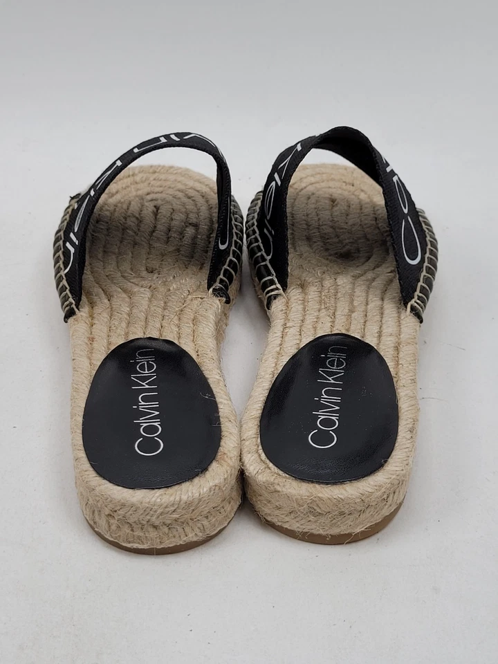 Женские черные туфли-эспадрильи Calvin Klein Tasha размер 7,5 М без шнурков с открытым носком - Изображение 4 из 4