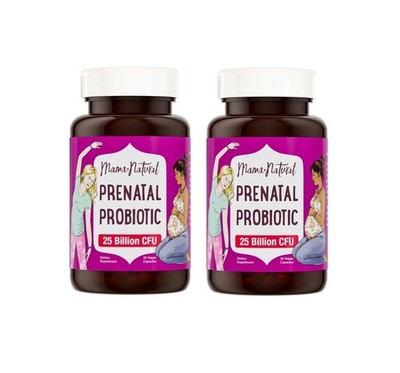 2 Pack of Mama Natural Prenatal Probiotics   Gut & Immune Support for Pregnancy