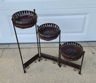Vintage ? Antique Style Victorian FOLDING Wicker Rattan 3 Tier Plant Stand — photo 4