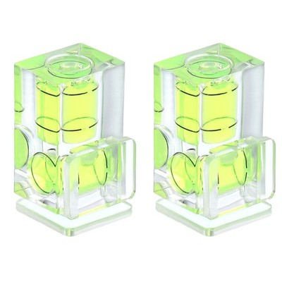 Camera Hot Shoe Cover Level, 2 Pcs 2 Axis Hot Shoe Bubble Spirit Level, Green