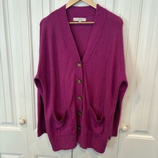 Loft Purple Button Front Cardigan Size Medium