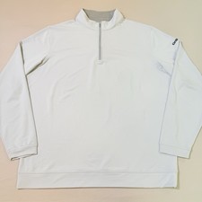 Peter Millar Perth 1/4 Zip Pullover Men s Size XL Beige Long Sleeve Golf Sweater