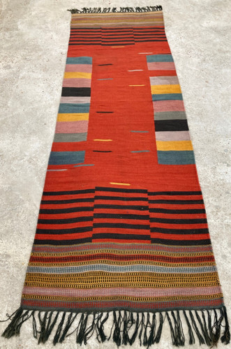 Vintage Traditional Handmade Beautiful Turkish Kilim Floor Rug Carpet 245x78 cm