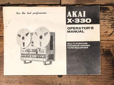 Akai X-330 Reel to Reel Owners / User Manual *Original*