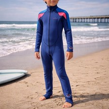 Dive Sail Rash Guard Kids Full Body Suit XXS Blue Pink Surf Swim UPF 50 Zip